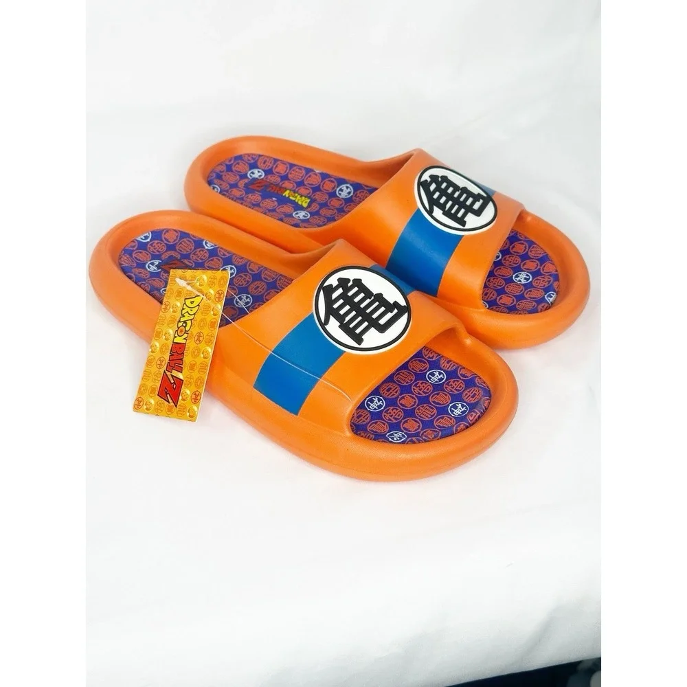 Dragon Ball Z Kame Symbol Men's Cloud Comfort Foam Slide Sandals Orange Size 10